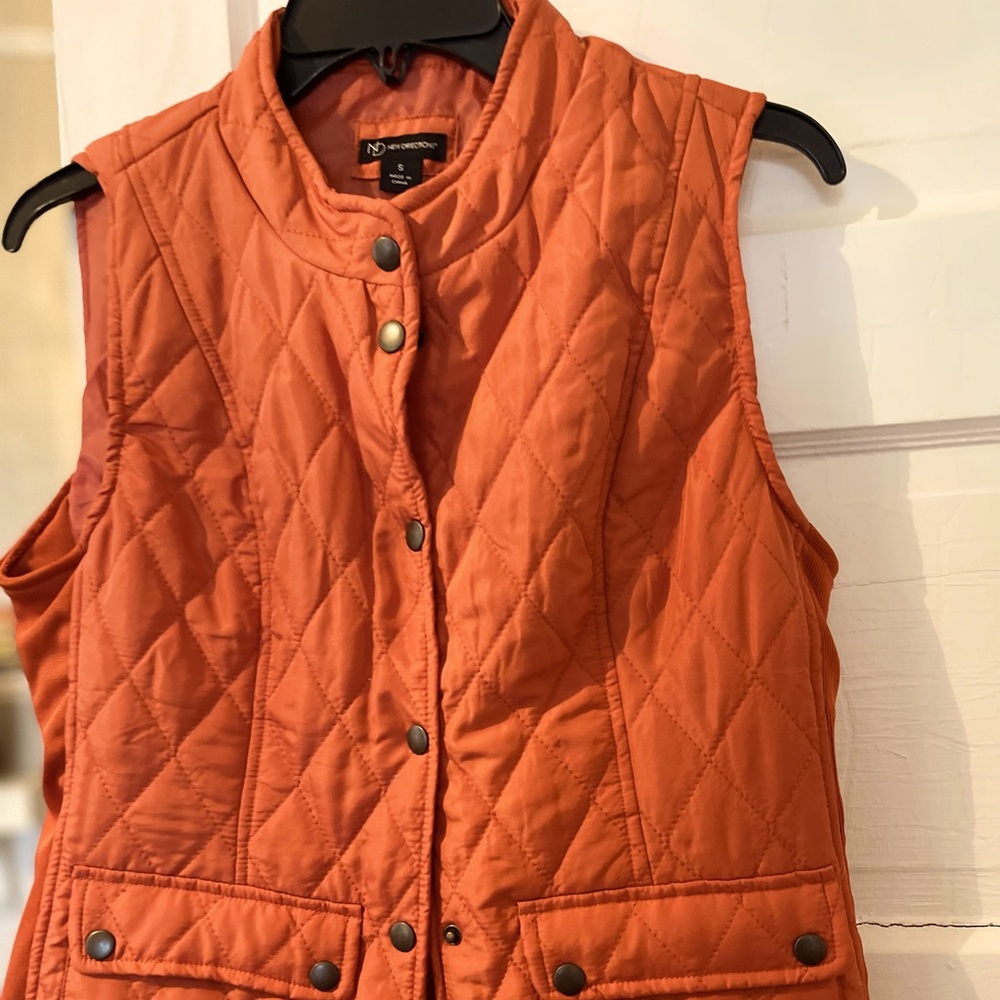 Rust/ copper color vest.